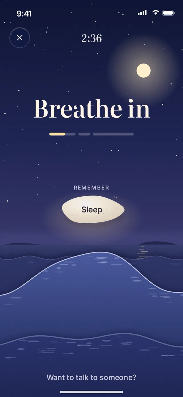 Breathing when a craving hits: a wave that rises and settles.