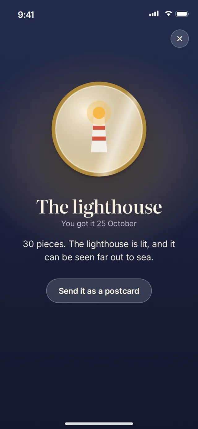 A badge with the story of why you got it.